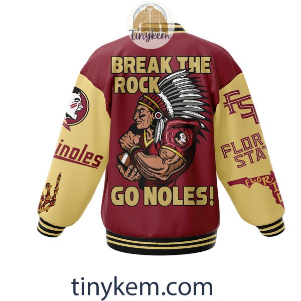 FSU Seminoles Baseball Jacket: Break The Rock, Go Noles!