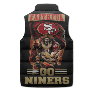 Faithful Go Niners Puffer Sleeveless Jacket Gift For SF 49ers Fans2B3 YpiaQ