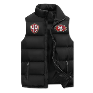 Faithful Go Niners Puffer Sleeveless Jacket Gift For SF 49ers Fans2B5 eSkUY