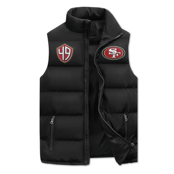 Faithful Go Niners Puffer Sleeveless Jacket: Gift For SF 49ers Fans