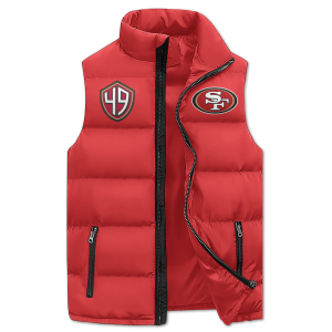 Faithful Go Niners Puffer Sleeveless Jacket Gift For SF 49ers Fans2B6 y2vV2
