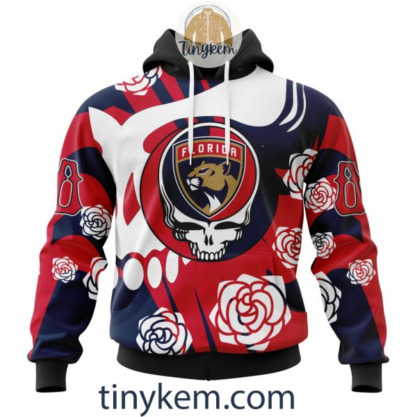 Florida Panthers Customized Hoodie, Tshirt With Gratefull Dead Skull Design