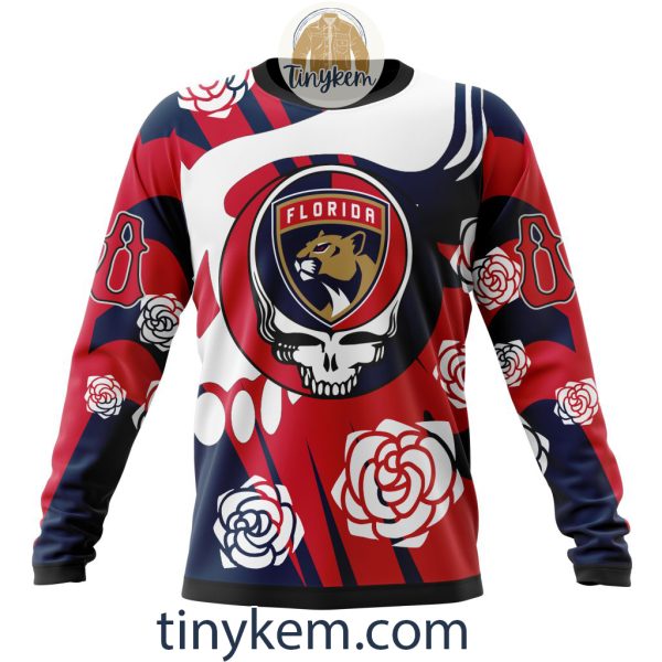 Florida Panthers Customized Hoodie, Tshirt With Gratefull Dead Skull Design