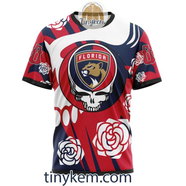 Florida Panthers Customized Hoodie, Tshirt With Gratefull Dead Skull Design