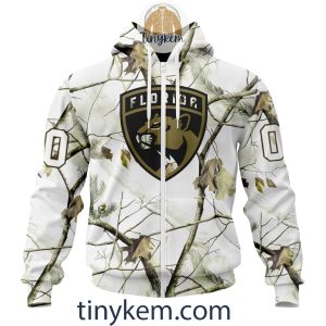 Florida Panthers Customized Hoodie Tshirt With White Winter Hunting Camo Design2B2 TLISd
