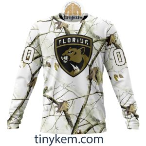 Florida Panthers Customized Hoodie Tshirt With White Winter Hunting Camo Design2B4 BcE3O