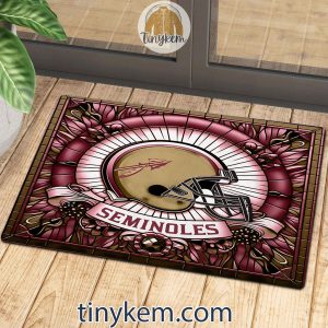 Florida State Seminoles Stained Glass Design Doormat2B3 blaDr