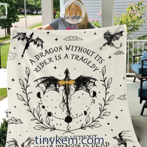 Fourth Wing Novel Fleece Blanket: A Dragon Without Its Raider Is A Stragedy