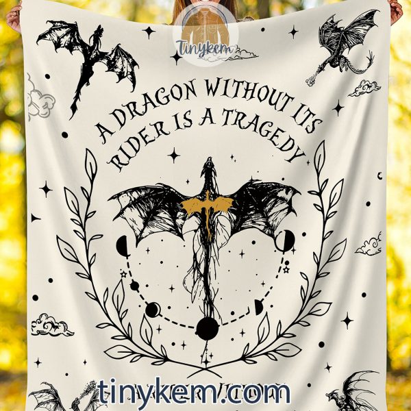Fourth Wing Novel Fleece Blanket: A Dragon Without Its Raider Is A Stragedy