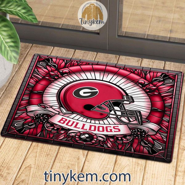 Georgia Bulldogs Stained Glass Design Doormat