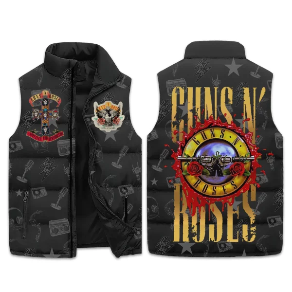 Guns N Roses Puffer Sleeveless Jacket
