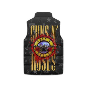 Guns N Roses Puffer Sleeveless Jacket2B3 K5v77