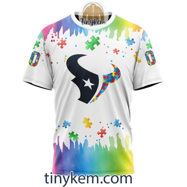 Houston Texans Autism Tshirt, Hoodie With Customized Design For Awareness Month