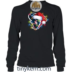 Houston Texans With Santa Hat And Christmas Light Shirt2B4 ScUvF