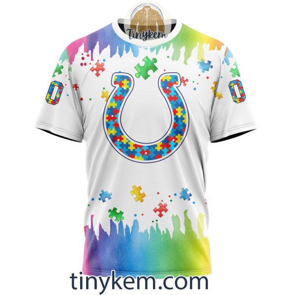 Indianapolis Colts Autism Tshirt, Hoodie With Customized Design For Awareness Month