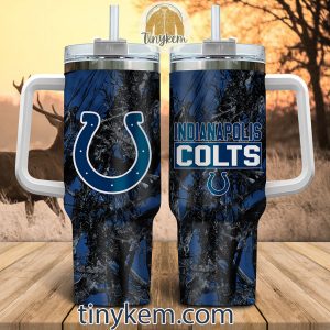 Indianapolis Colts Personalized 40Oz Tumbler With Glitter Printed Style