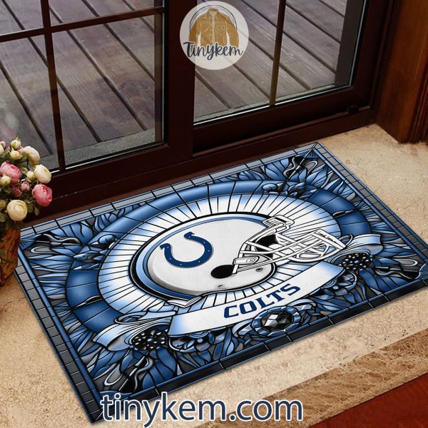 Indianapolis Colts Stained Glass Design Doormat