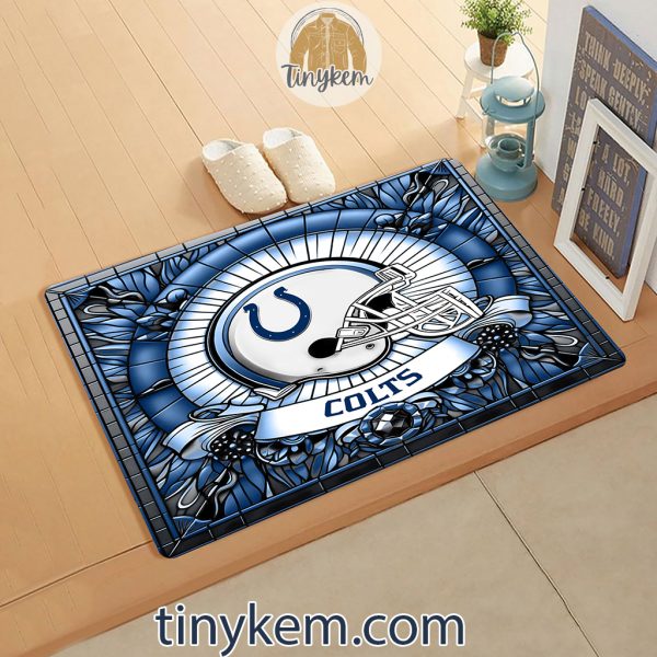 Indianapolis Colts Stained Glass Design Doormat
