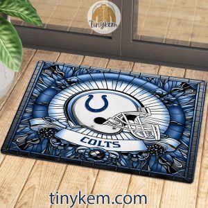 Indianapolis Colts Stained Glass Design Doormat2B3 QhgO7
