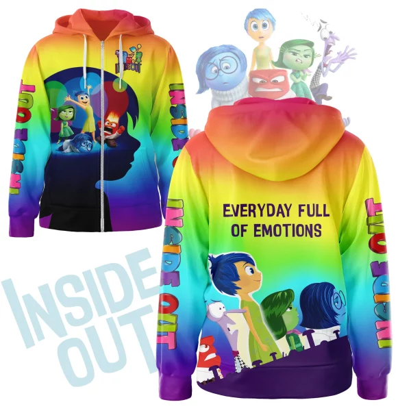 Inside Out Zipper Hoodie: Everyday Full of Emotions