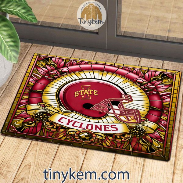 Iowa State Cyclones Stained Glass Design Doormat