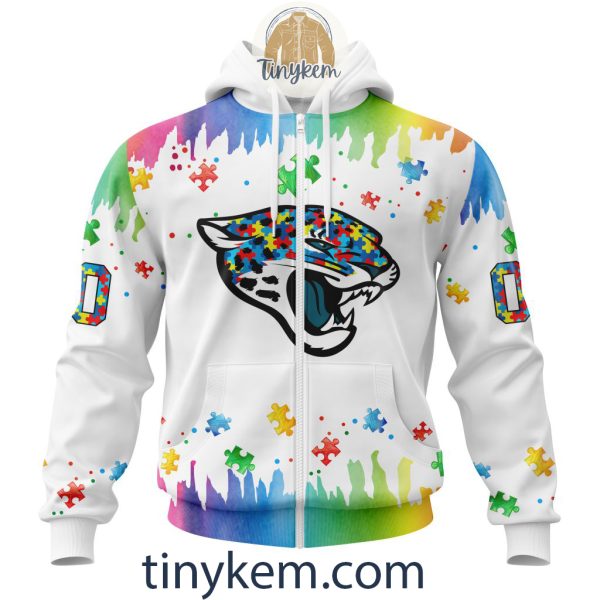 Jacksonville Jaguars Autism Tshirt, Hoodie With Customized Design For Awareness Month