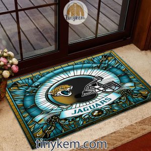 Jacksonville Jaguars Stained Glass Design Doormat