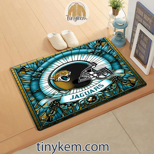 Jacksonville Jaguars Stained Glass Design Doormat