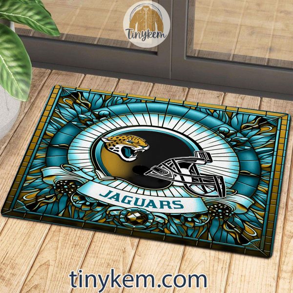 Jacksonville Jaguars Stained Glass Design Doormat