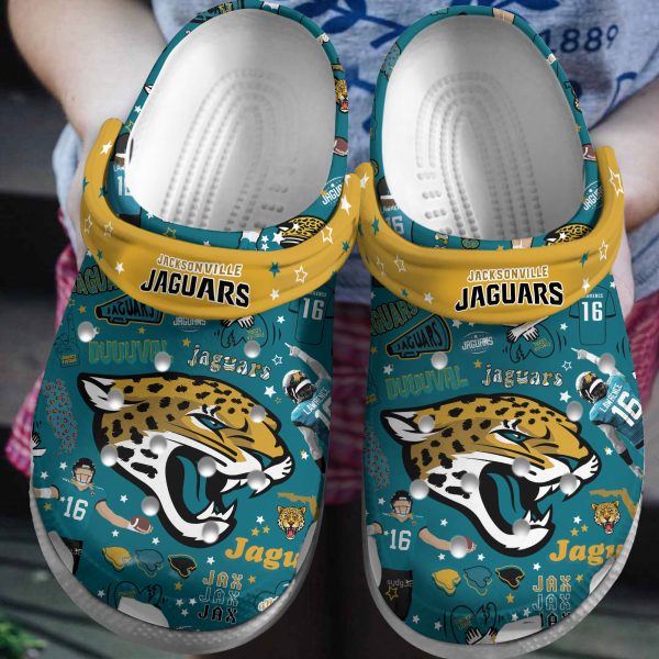 Jacksonville Jaguars Unisex Clogs Crocs: Icons Bundle Design
