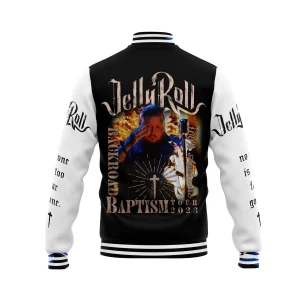 Jelly Roll Baseball Jacket Backroad Baptism 2023 Tour2B3 dfqsr