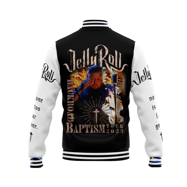 Jelly Roll Baseball Jacket: Backroad Baptism 2023 Tour