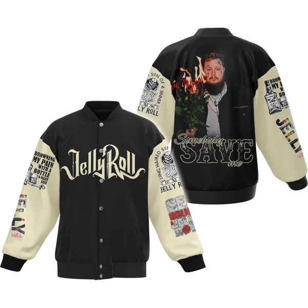 Jelly Roll Baseball Jacket: Somebody Save Me