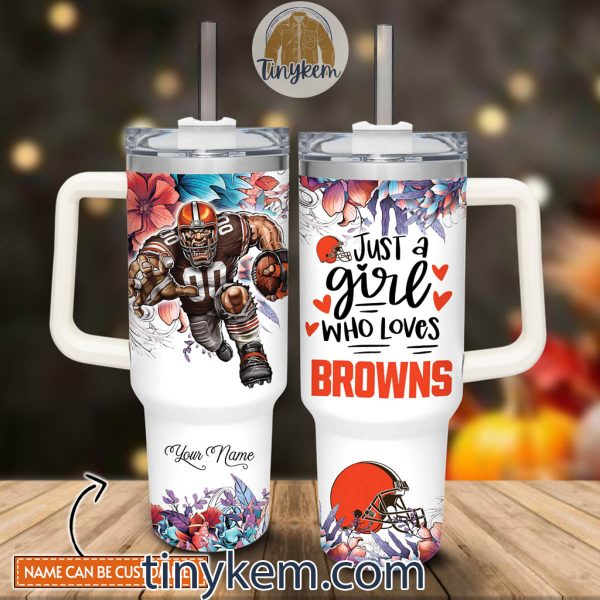 Just A Girl Who Loves Browns Customized 40 Oz Tumbler