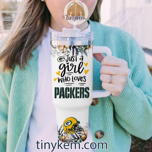 Just A Girl Who Loves Packers Customized 40 Oz Tumbler