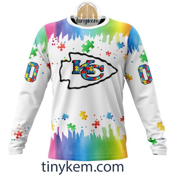 Kansas City Chiefs Autism Tshirt, Hoodie With Customized Design For Awareness Month
