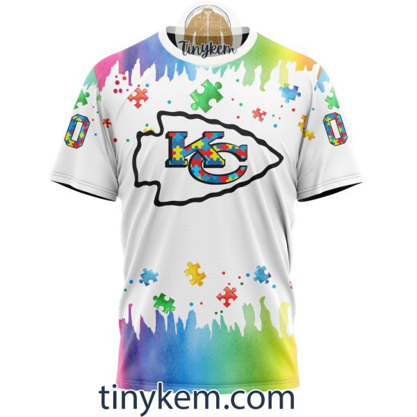 Kansas City Chiefs Autism Tshirt, Hoodie With Customized Design For Awareness Month