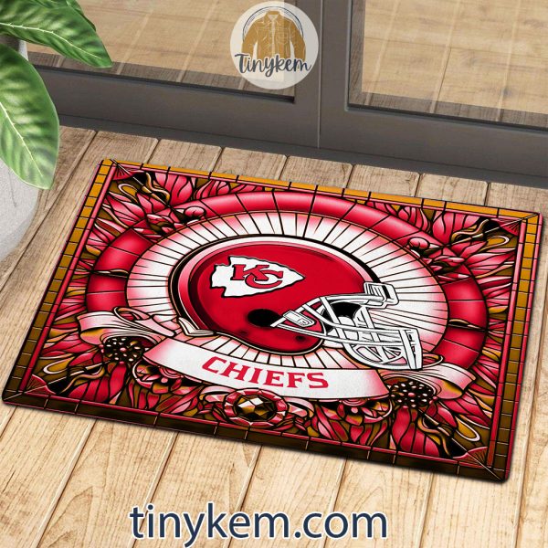 Kansas City Chiefs Stained Glass Design Doormat