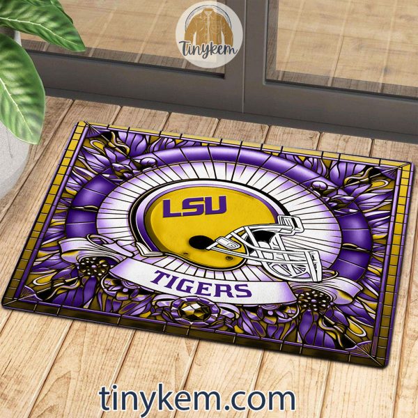 LSU Tigers Stained Glass Design Doormat
