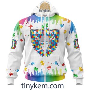 Las Vegas Raiders Autism Tshirt, Hoodie With Customized Design For Awareness Month