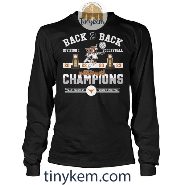 Longhorns Volleyball Back To Back Champions 2023 Tshirt