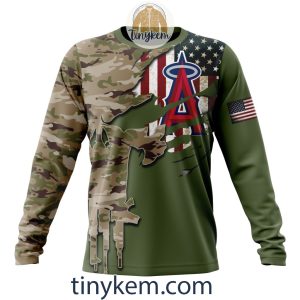 Los Angeles Angels Skull Camo Customized Hoodie Tshirt Gift For Veteran Day2B4 38vTF