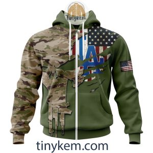 Los Angeles Dodgers Skull Camo Customized Hoodie Tshirt Gift For Veteran Day2B2 dcQMn