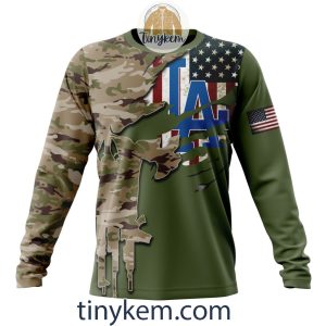 Los Angeles Dodgers Skull Camo Customized Hoodie Tshirt Gift For Veteran Day2B4 NHE9T