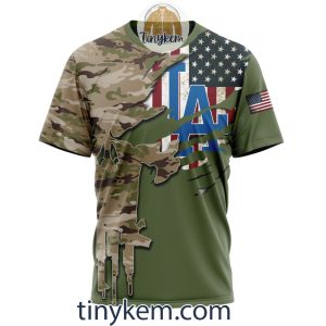 Los Angeles Dodgers Skull Camo Customized Hoodie Tshirt Gift For Veteran Day2B6 TgaSm