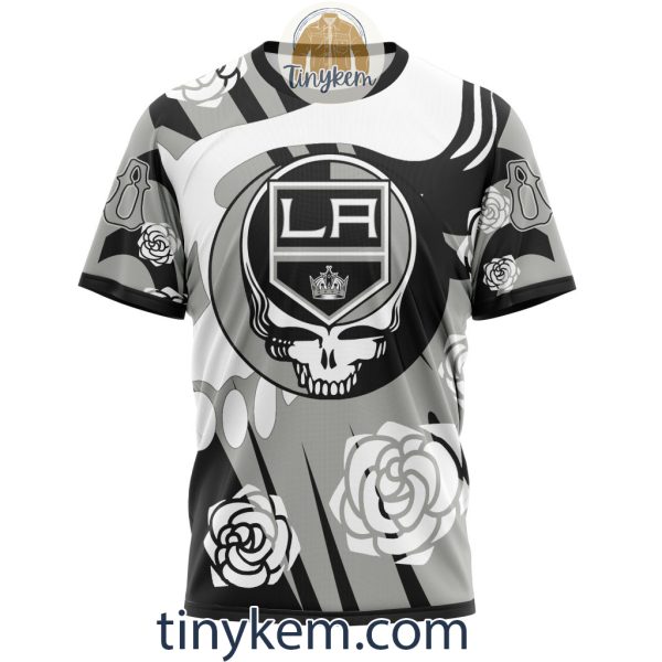 Los Angeles Kings Customized Hoodie, Tshirt With Gratefull Dead Skull Design