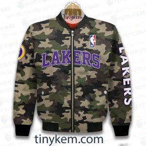 Los Angeles Lakers Military Camo Bomber Jacket