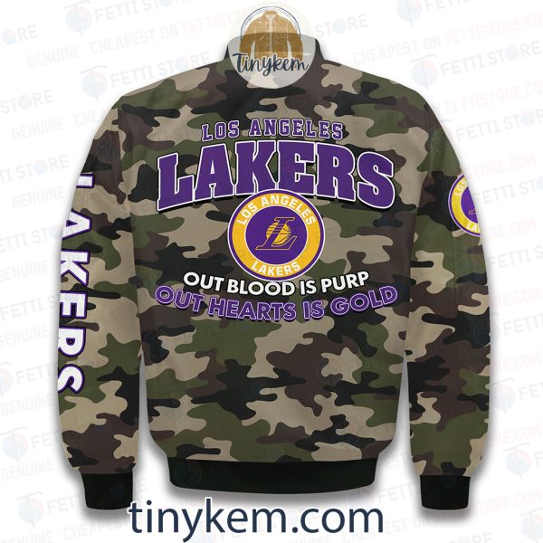 Los Angeles Lakers Military Camo Bomber Jacket