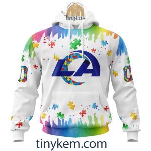 Los Angeles Rams Autism Tshirt, Hoodie With Customized Design For Awareness Month