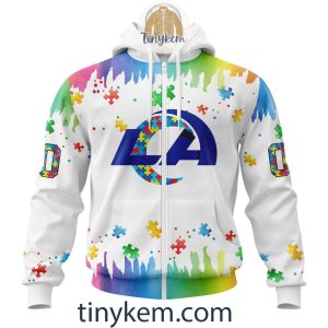 Los Angeles Rams Autism Tshirt, Hoodie With Customized Design For Awareness Month